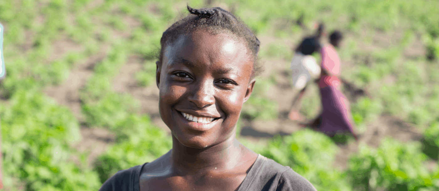 Liberia girl in field